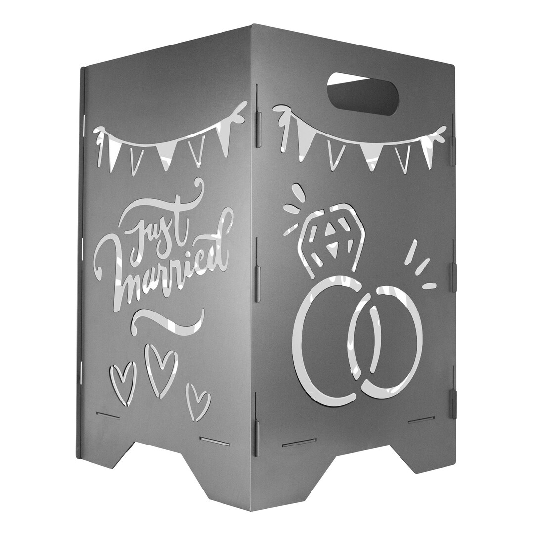 Wedding Fire Pit | 3 Mm High-quality Steel | Just Married and Rings ...