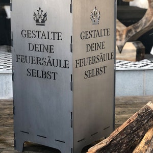 Personalisierte Feuertonne Feuersäule Feuerkorb selbst gestalten eigene Motive Wunschmotiv individuell Hochzeit Geburtstag Geburt Geschenk Bild 2