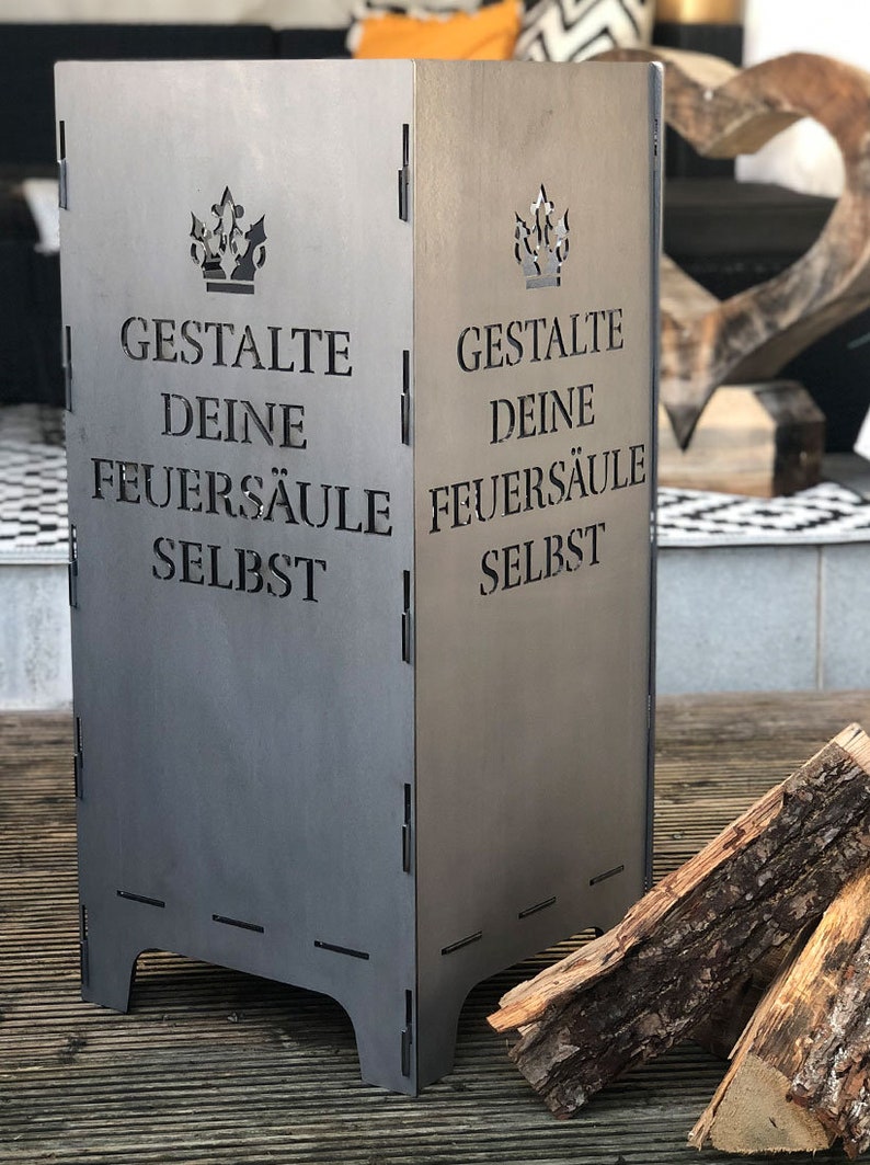 Personalisierte Feuertonne Feuersäule Feuerkorb selbst gestalten eigene Motive Wunschmotiv individuell Hochzeit Geburtstag Geburt Geschenk Bild 2