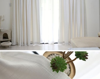 Soft Cotton and Linen Pure White Curtains for Living Room Bedroom  Living Room Bedroom Kitchen Home Decoration Balcony Bay Window Custom