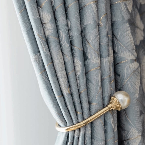 Blue and Gold Luxury Style Curtains for Living Dining Room Etsy