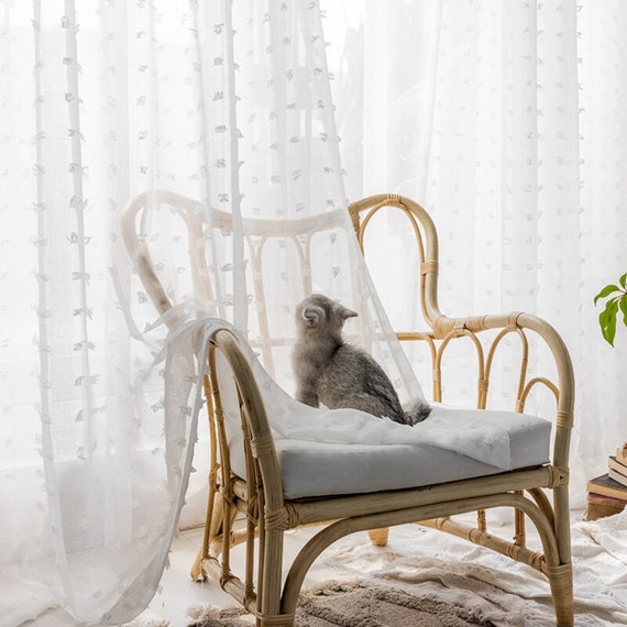 Texture 3D Tende trasparenti bianche per soggiorno Camera da letto ragazza  decorazione finestra tenda di tulle voile tessuto pannello filato  trasparente -  Italia