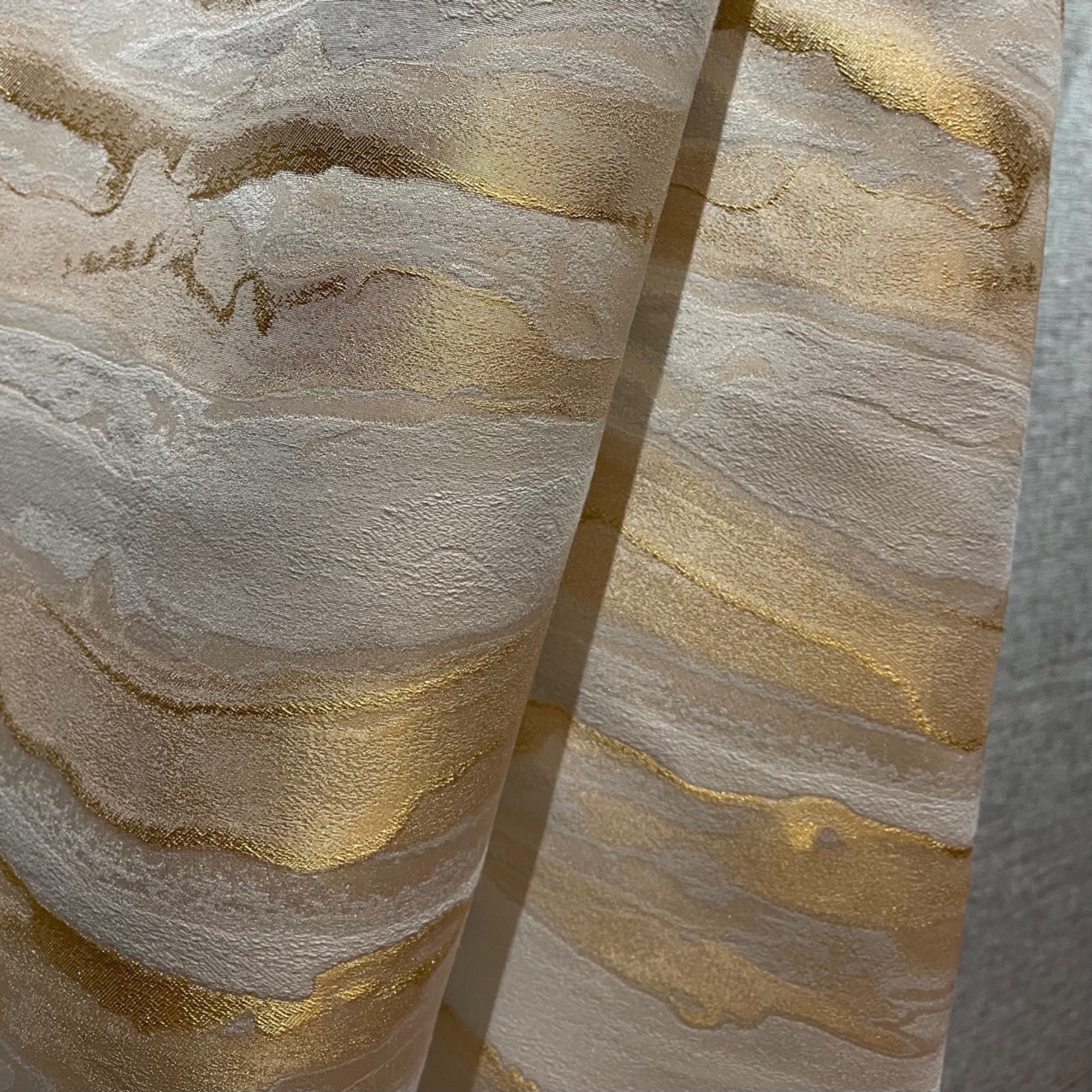 Light Luxury Thick Jacquard Curtain, Gold Thread Marble Texture, High Precision Curtains for Living Room Dining Bedroom
