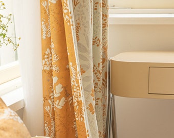 Cortinas modernas para sala de estar, dormitorio, comedor, terciopelo en  relieve personalizado europeo, Color naranja puro