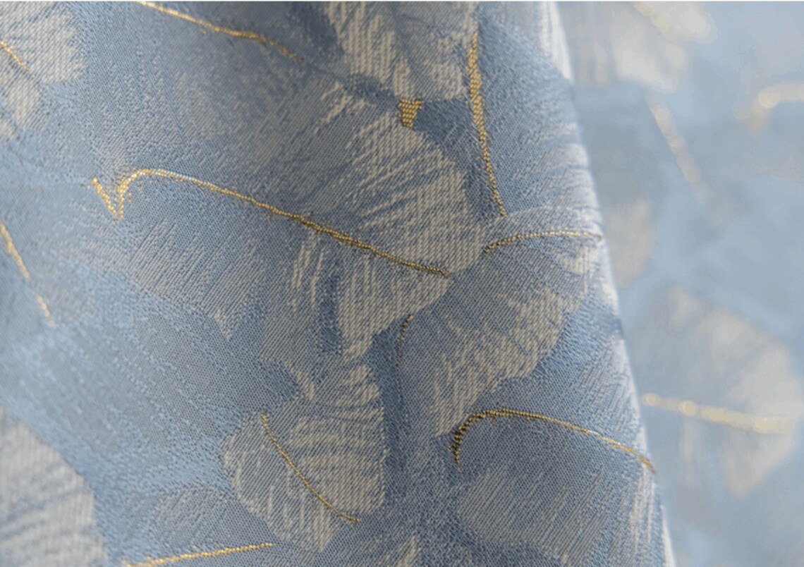 Blue and Gold Luxury Style Curtains for Living Dining Room Etsy