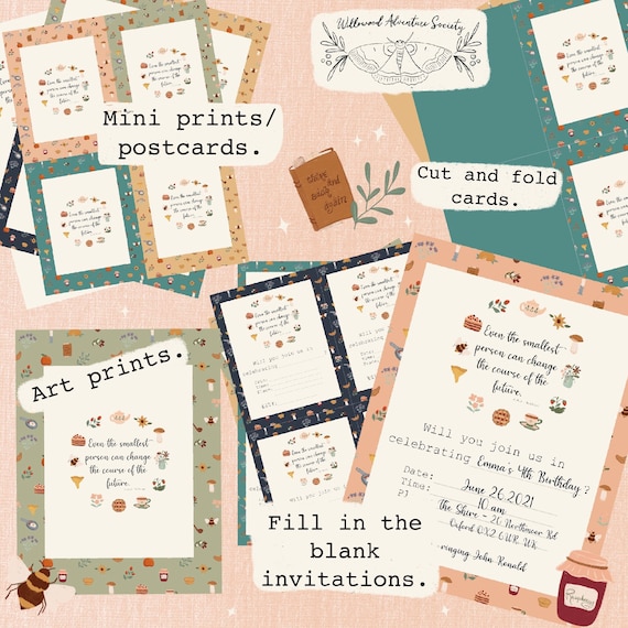 Hobbit Inspired Printable Invitations Stationery Postcard - Etsy