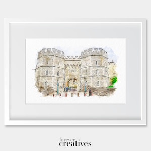 Windsor Castle Art Print Henry VIII Gate | UK Art Design