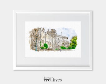 Windsor Castle | Round Tower View | Watercolour Art Print