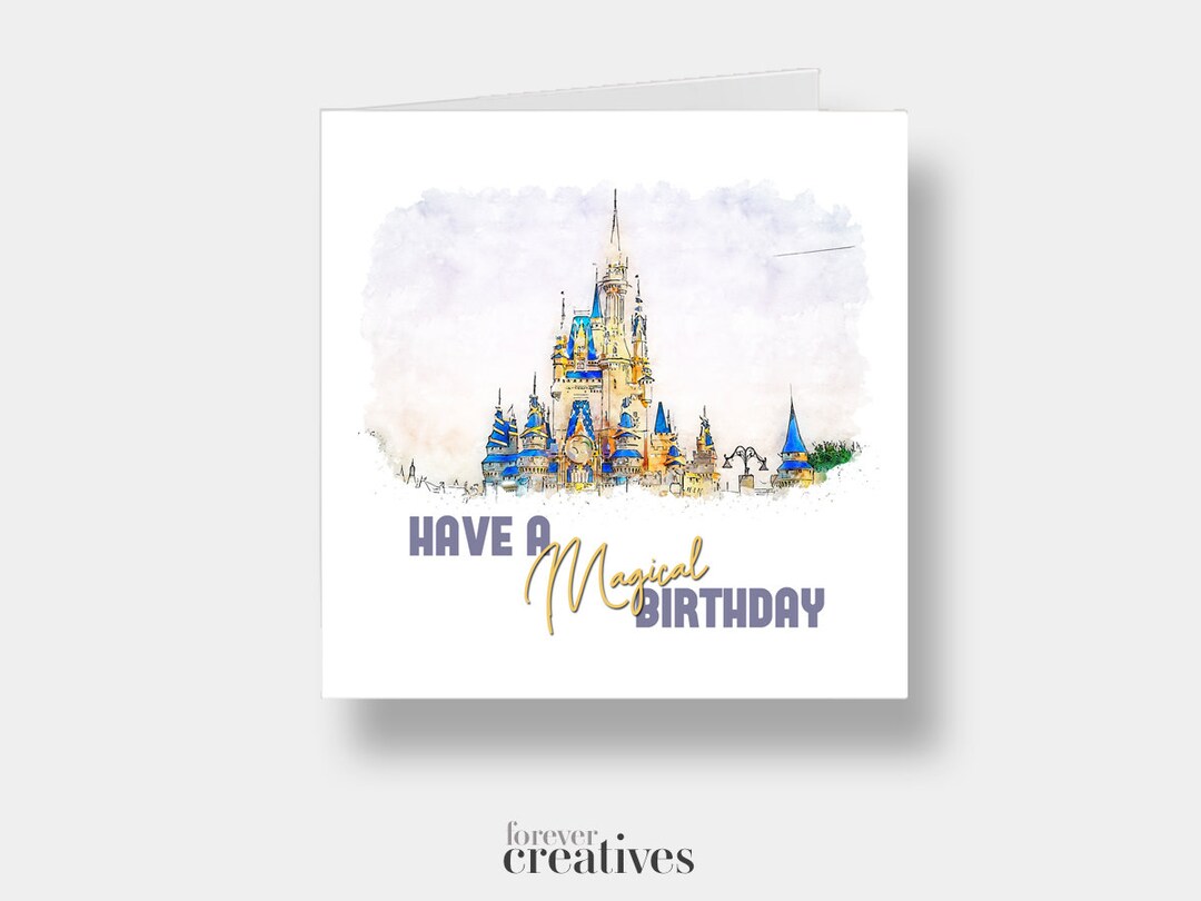 Birthday Card MAGIC KINGDOM Walt Disney World Etsy