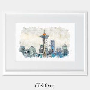 Seattle Space Needle Art Print | USA Art Design
