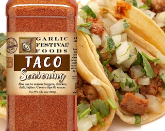 Garlic Festival Foods Taco Seasoning Grande Net Wt. 1 lb. 2 oz.