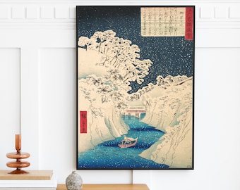 Utagawa Hiroshige - Ochanomizu, Views of Famous Places in Edo (1861) | Japan Japanese ukiyo-e | Vintage Print Wall Art | Digital Art