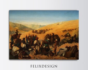 Rustic Desert Painting | Landscape Vintage Print | Antique Wall Decor | Country Scenery Landscape Wall Art | Printable Art
