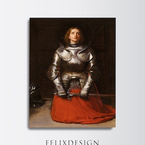 John Everett Millais - Joan of Arc (1865) - Classic Painting Poster Print Art Gift Wall Home Decor - Feminism Girl Hero Feminist Knight