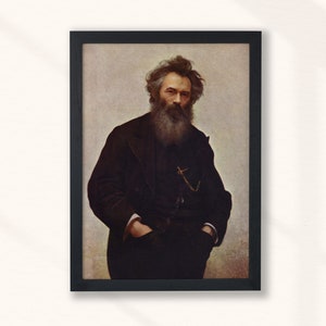 Ivan Kramskoi - Ivan Shishkin (1880) - Vintage Oil Painting - Museum Quality - Portrait Painting - Wall Art Print Poster Decor - Digital Art