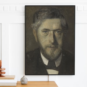 Vilhelm Hammershoi - J.F. Willumsen (1901) | Wandbild Badezimmer Dekor Druck | Vintage Dänischer Mann Gentleman Portrait | Druckbare Kunst
