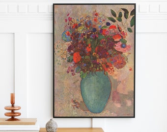 オディロン・ルドン展ポスター - ターコイズの花瓶 - 静物画 - 花