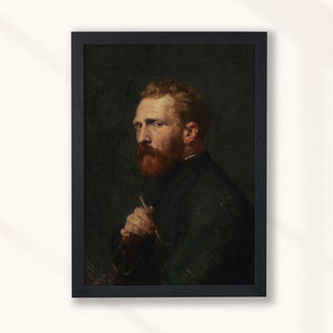 Portrait Painting Man | Vintage Oil Dark Moody Portrait | Man Portrait Painting | Vintage Dark Academia Print | Digital Printable
