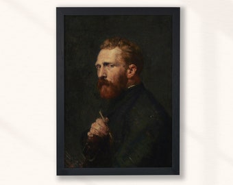 Portrait Painting Man | Vintage Oil Dark Moody Portrait | Man Portrait Painting | Vintage Dark Academia Print | Digital Printable