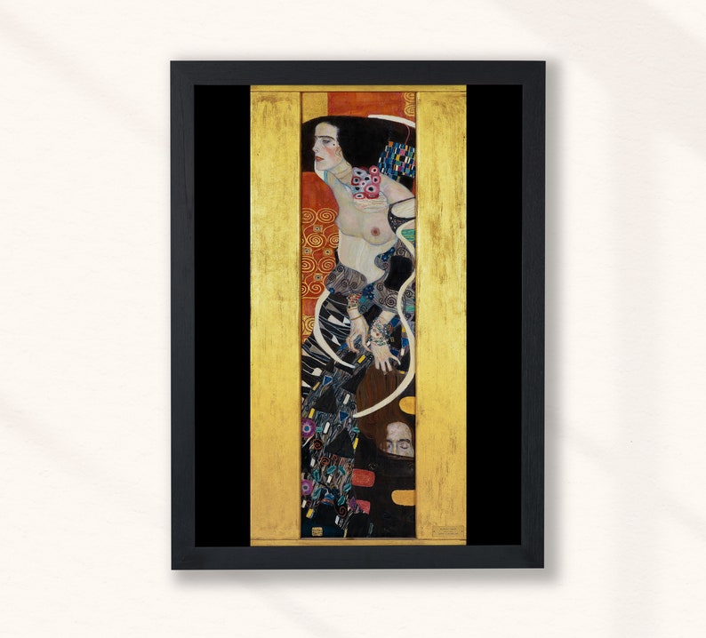 Gustav Klimt Judith II Salome 1909 Vintage Portrait Painting Photo Poster Print Art Gift Wall Home Decor Nude Evil Digital Download image 1