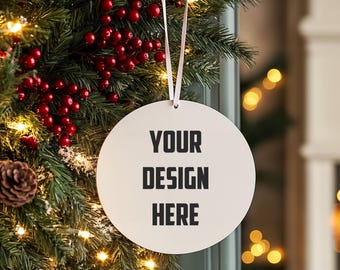 Christmas Ornament Mockup Bundle Christmas Mockup Blank White Round Ceramic Tree Ornament Mockup Christmas Mock ups Canva Mock up Bundle