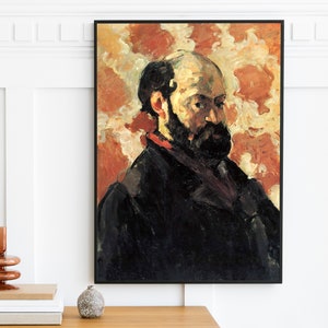 Paul Cézanne - Self Portrait Against a Pink Background (1875) | Vintage Man Portrait Print | Antique Oil Painting Cezanne | Printable Art