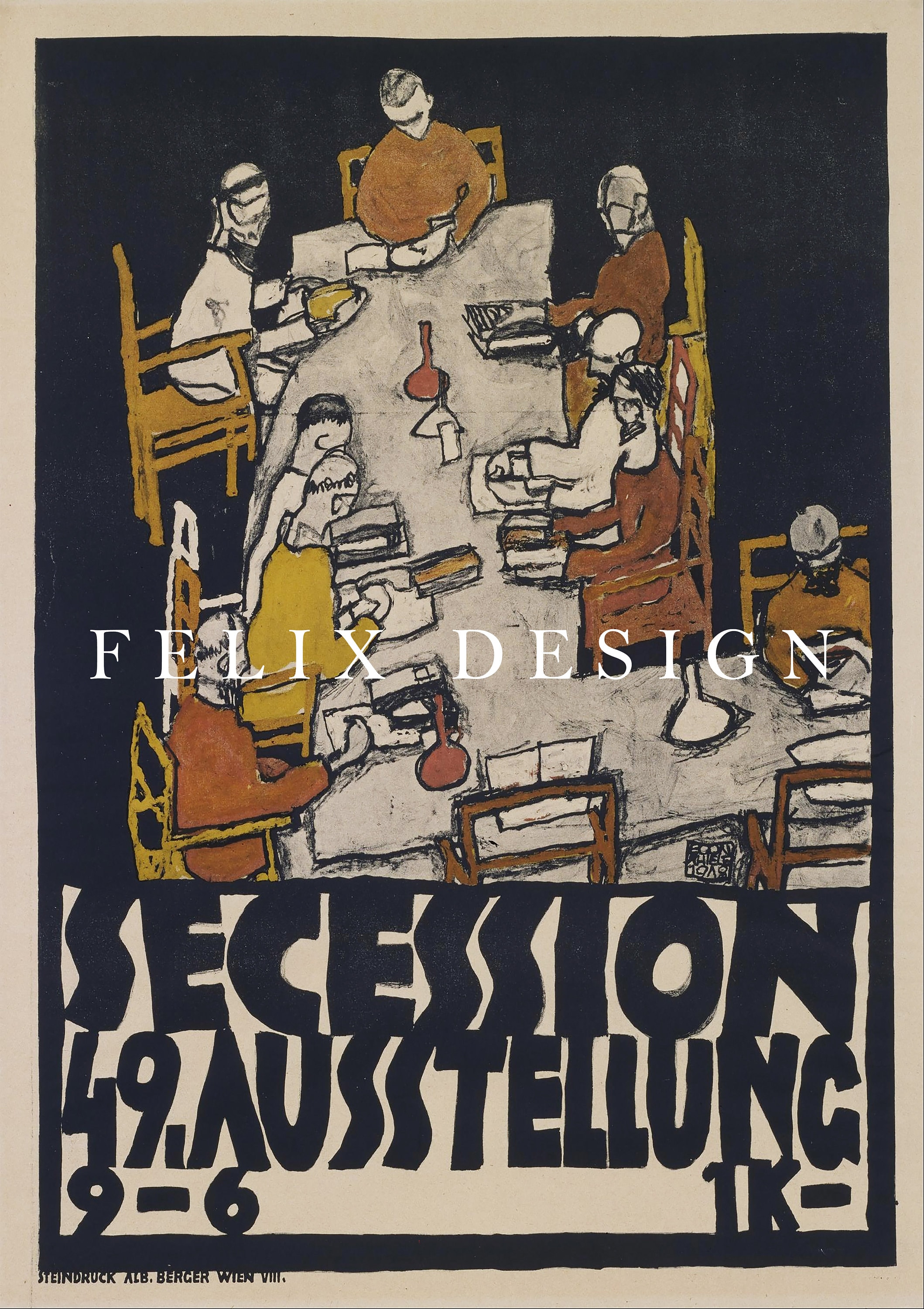 Egon Schiele - Secession 49 Exhibition (1918) - Vintage Drawing