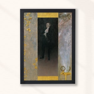 Gustav Klimt - Josef Lewinsky to Carlos in Clavigo (1895) - Vintage Painting Poster Print Gold Music Wall Art Home Decor - Digital Download