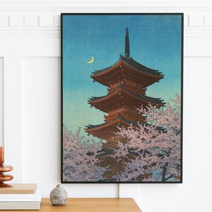 Tsuchiya Koitsu - Ueno Toshogu (1947) | Japan Japanese LoFi ukiyo-e | Wall Art Decor Vintage Antique Painting Blue Sky Print | Digital Art