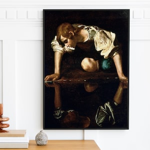 Caravaggio - Narcissus (1599) - Vintage Wall Art - Painting Poster Print Art Gift Vintage Antique Museum Quality - Digital Download