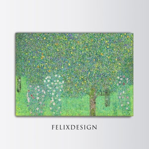 Gustav Klimt - Rosebushes Under the Trees (1905) | Vintage Landscape Painting Print Scenery Printable Wall Art Gift | Digital Download