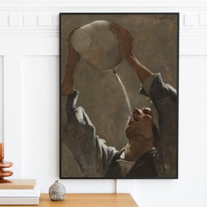 William Turner Dannat - Study for An Aragonese Smuggler (1881) | Vintage Portrait Oil Painting | Print Wall Art | Dark Academia | Printable