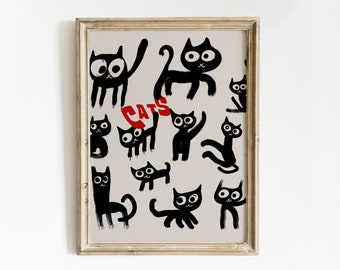 Funny Cat Print | Funny Cat Poster | Cute Cat Print | Cat Poster | Cat Wall Art | Funny Animal Poster | Kitchen Art Print | Digital Print
