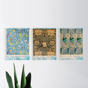 William Morris Gallery Set da parete Set di 3 stampe Museo Galleria Murale Set Vintage Poster Stampa botanica Arte Moderna Galleria Parete Digitale