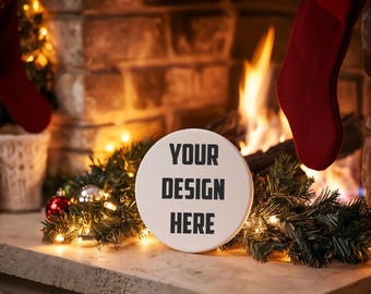 Christmas Ornament Mockup Bundle Christmas Mockup Blank White Round Ceramic Tree Ornament Mockup Christmas Mock ups Canva Mock up Bundle