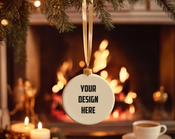 Christmas Ornament Mockup Bundle Christmas Mockup Blank White Round Ceramic Tree Ornament Mockup Christmas Mock ups Canva Mock up Bundle