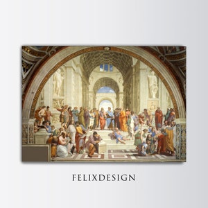 Raphael - The School of Athens (1511) | Samsung Frame TV | Antique Vintage Landscape Painting | Wall Art Print | Vintage Oil Art | Printable