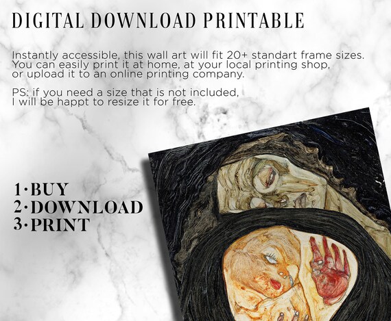 Egon Schiele - Dead Mother I (1910) - Painting Poster Print Home