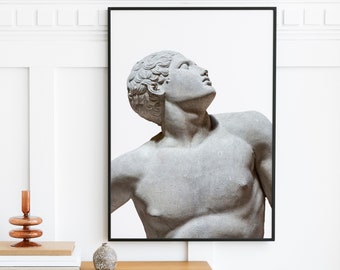 Bruchstatue Druck, Rom Statue, griechische Statue, Digitaler Download, griechische Mythologie Kunst, Büste Statue, Wohndekor, Wandkunst, Marmor Skulptur