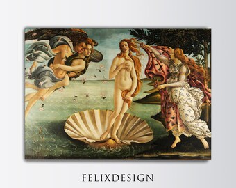 Sandro Botticelli - The Birth of Venus (1484) | Vintage Landscape Oil Painting | Wall Art Home Decor Print | Digital TV Art | Digital Art