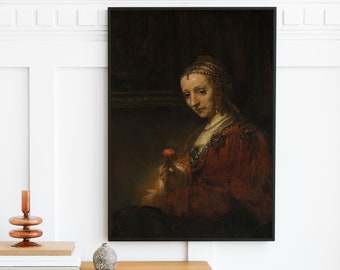 レンブラント - ピンクのカーネーションを持つ女性 (1660