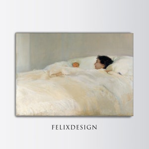 Joaquin Sorolla - Mother (1895) | Antique Vintage Oil Painting | Nursery Decor | Mother and Child | Wall Art Print Decor | Digital Art