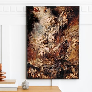 Peter Paul Rubens - The Fall of the Damned (1620) | Vintage Painting Wall Art Decor Print | Religious Hell Inferno Dante | Digital Download