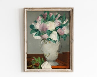 Edouard Manet - Peonies (1865) Print | Vintage Still Life Painting | Antique Wall Art Decor Print | Printable Digital Art | Instant Download