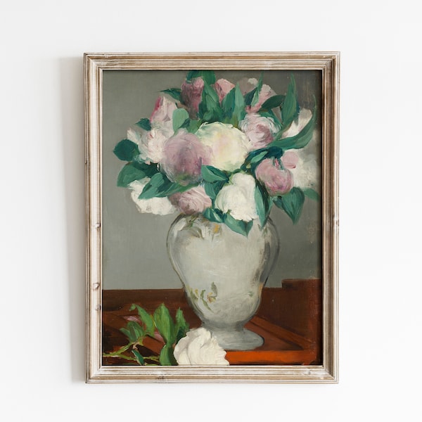 Edouard Manet - Peonies (1865) Print | Vintage Still Life Painting | Antique Wall Art Decor Print | Printable Digital Art | Instant Download