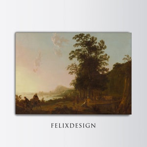 Aelbert Cuyp - Landscape with the Flight into Egypt (1650) | Country Farmhouse Print Vintage Painting Decor Wall Art | Digital Download