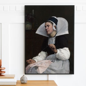 Elin Danielson-Gambogi - Young Mother (1885) | Vintage Wall Art Print Woman Lady Light Dark Academia Decor | Printable Digital Download
