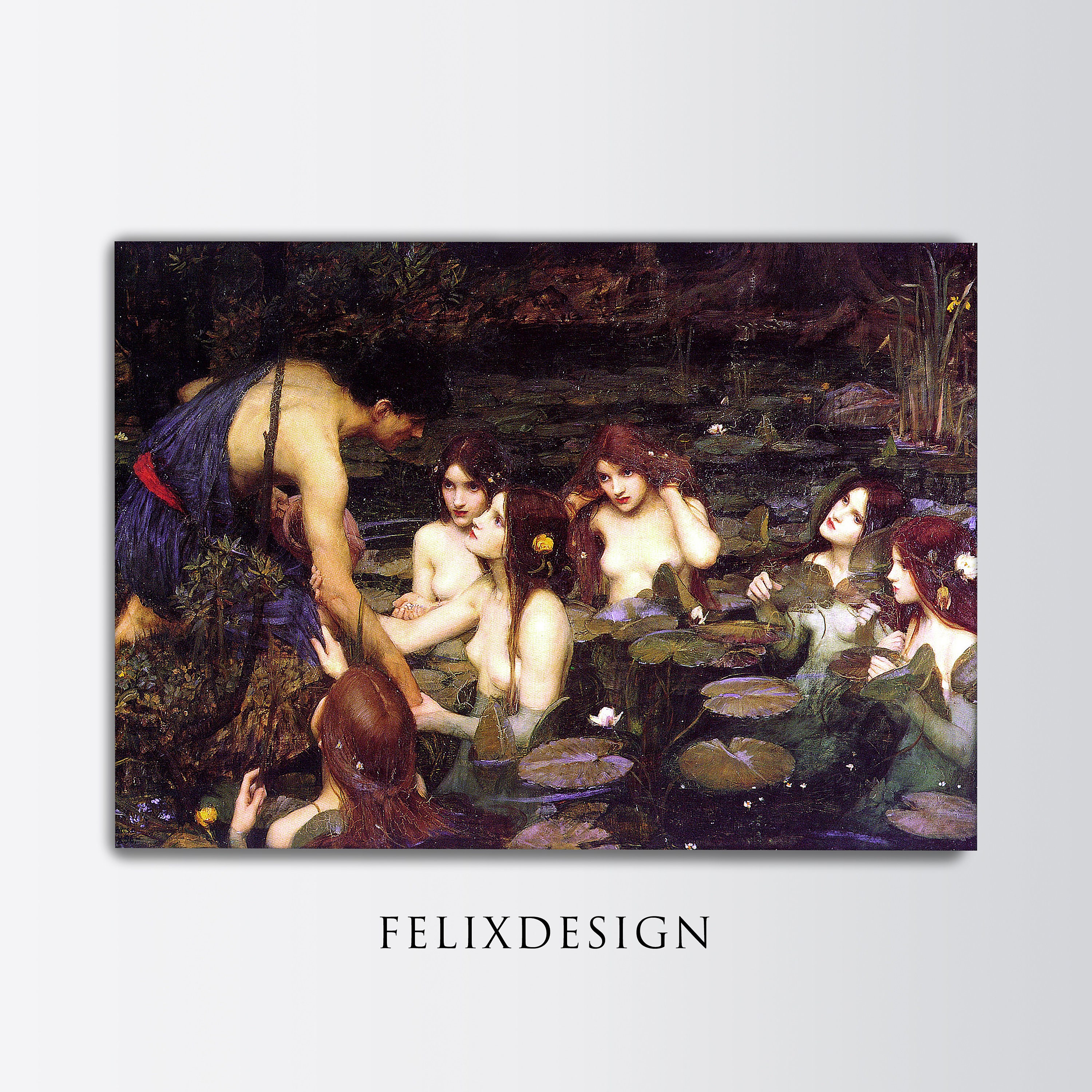 Hylas And Water Fairies 1896 Art Puzzle - 1500 Pieces, Premium Blue Board Cut - View #3