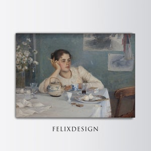 Elin Danielson-Gambogi - After Breakfast (1891) | Vintage Wall Art Print Woman Bedroom Decor | Digital Download