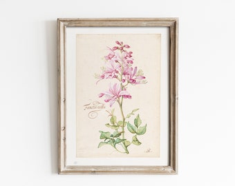 Minimalist Flower Print | Vintage Still Life  Painting | Antique Wall Art Decor Print | Printable Art | Instant Download